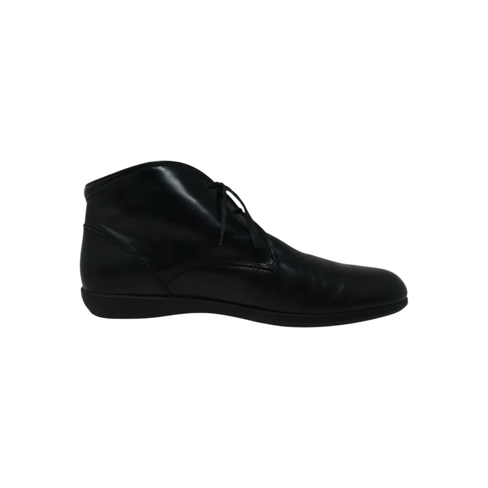 Ermenegildo Zegna Chukka Boots Men 11.5 Black Polished Leather Italy